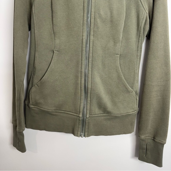 Lululemon Scuba Hoodie *Light Cotton Fleece Gray Sage Size 4 - Picture 5 of 7